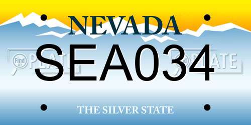 SEA034 Nevada License Plate