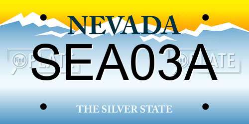 SEA03A Nevada License Plate