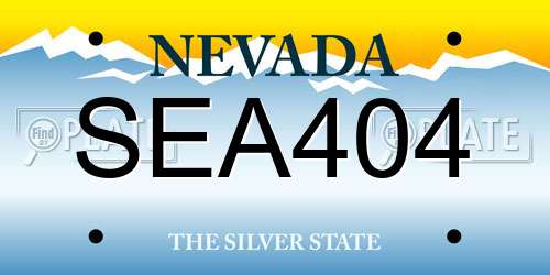 SEA404 Nevada License Plate