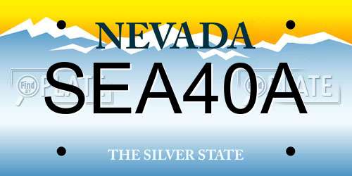 SEA40A Nevada License Plate