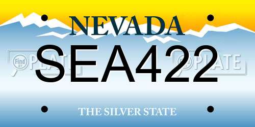 SEA422 Nevada License Plate