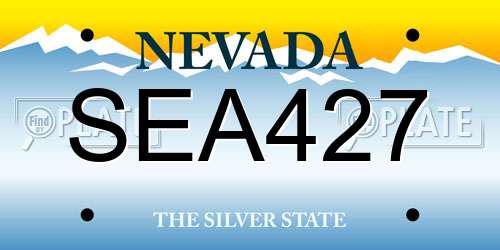 SEA427 Nevada License Plate