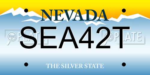 SEA42T Nevada License Plate