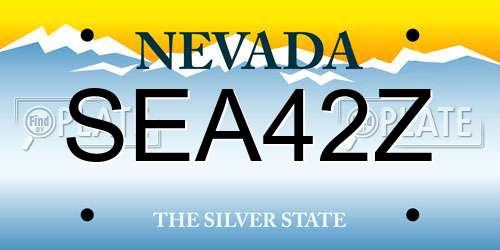 SEA42Z Nevada License Plate