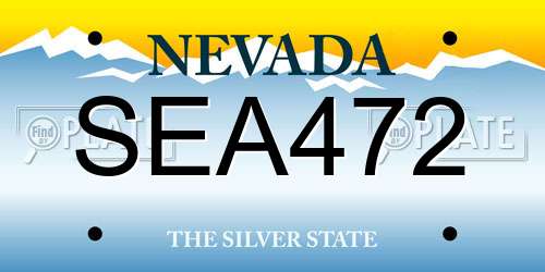 SEA472 Nevada License Plate