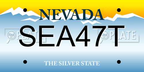 SEA47T Nevada License Plate