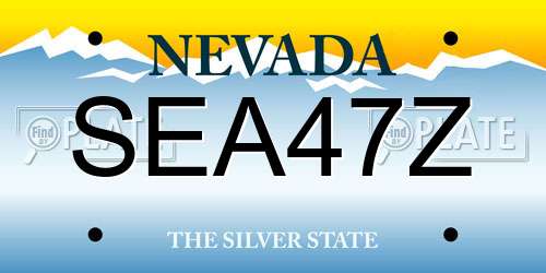 SEA47Z Nevada License Plate