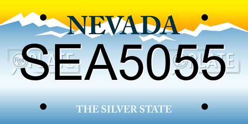 SEA5055 Nevada License Plate