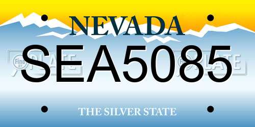 SEA5085 Nevada License Plate