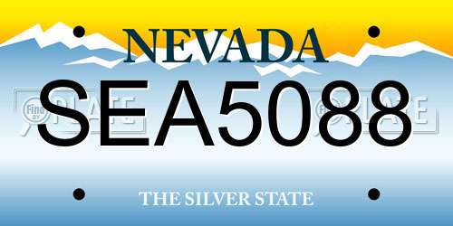 SEA5088 Nevada License Plate