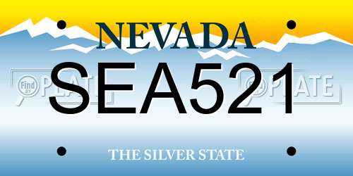 SEA521 Nevada License Plate