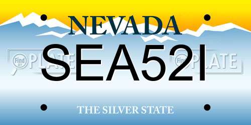 SEA52I Nevada License Plate