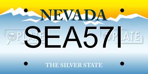 SEA57I Nevada License Plate