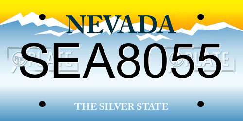 SEA8055 Nevada License Plate
