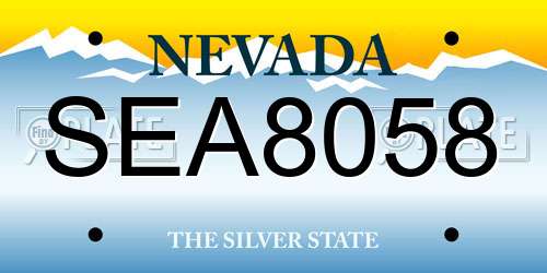 SEA8058 Nevada License Plate