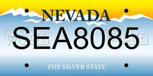 SEA8085 Nevada License Plate