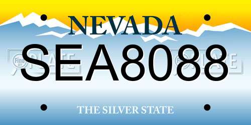 SEA8088 Nevada License Plate