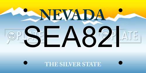 SEA82I Nevada License Plate