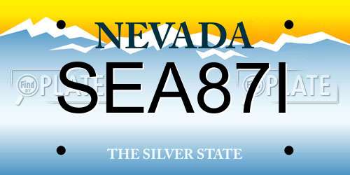 SEA87I Nevada License Plate