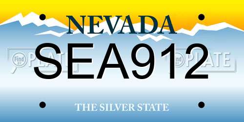 SEA912 Nevada License Plate