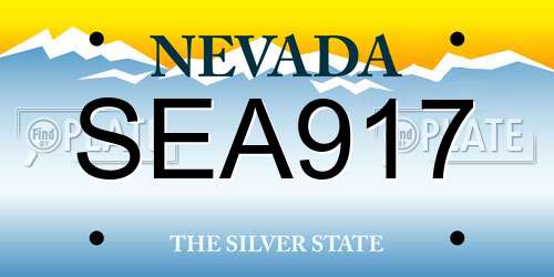 SEA917 Nevada License Plate