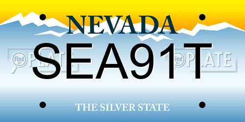 SEA91T Nevada License Plate