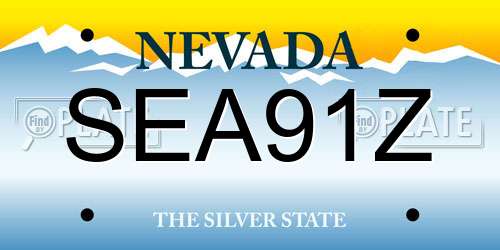 SEA91Z Nevada License Plate