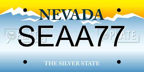 SEAA77 Nevada License Plate