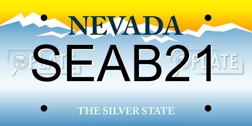 SEAB21 Nevada License Plate