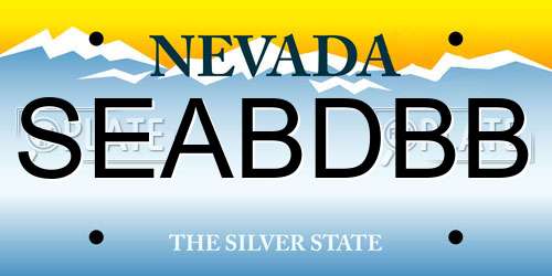 SEABDBB Nevada License Plate