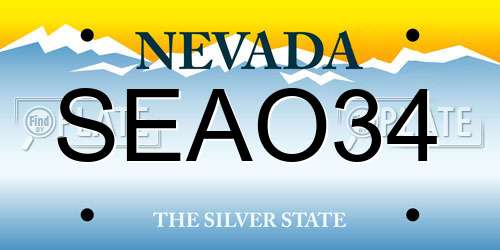SEAO34 Nevada License Plate