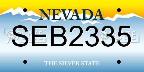 SEB2335 Nevada License Plate