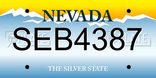 SEB4387 Nevada License Plate