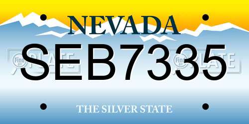 SEB7335 Nevada License Plate