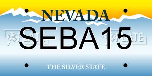 SEBA15 Nevada License Plate