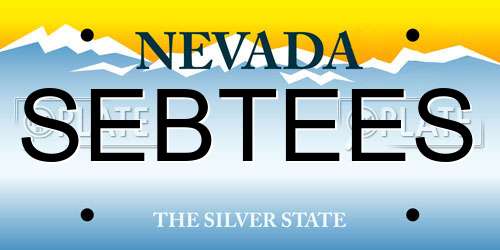 SEBTEES Nevada License Plate