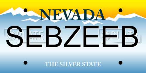 SEBZEEB Nevada License Plate
