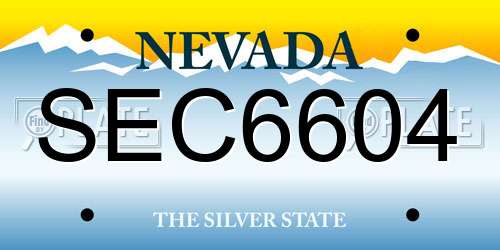 SEC6604 Nevada License Plate