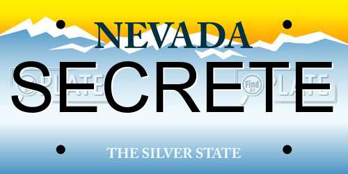 SECRETE Nevada License Plate