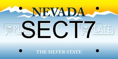 SECT7 Nevada License Plate