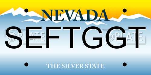 SEFTGGT Nevada License Plate