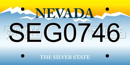 SEG0746 Nevada License Plate