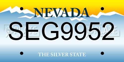 SEG9952 Nevada License Plate