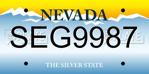 SEG9987 Nevada License Plate