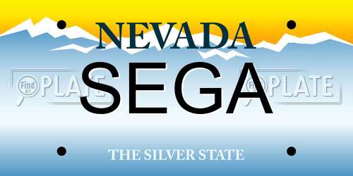 SEGA Nevada License Plate