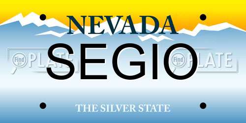 SEGIO Nevada License Plate