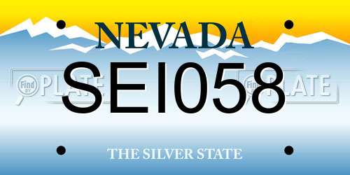 SEI058 Nevada License Plate