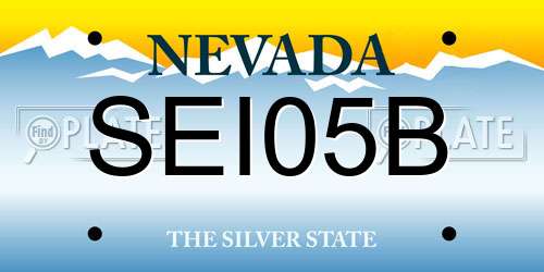 SEI05B Nevada License Plate
