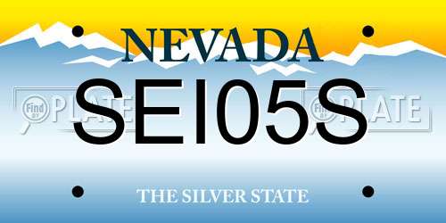 SEI05S Nevada License Plate
