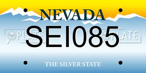 SEI085 Nevada License Plate